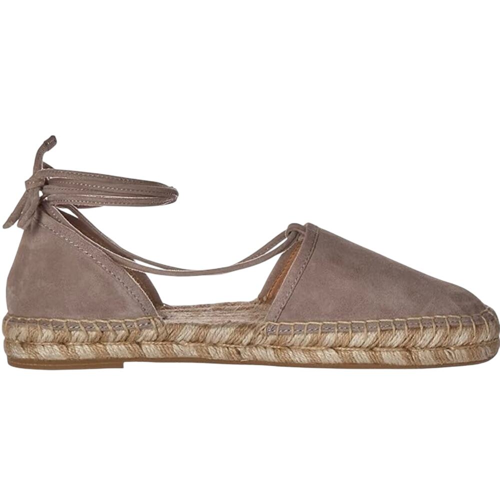 Frye Beige Leather Espadrille Flats Sandals Womens 6.5 Beachy Comfort Lace Up